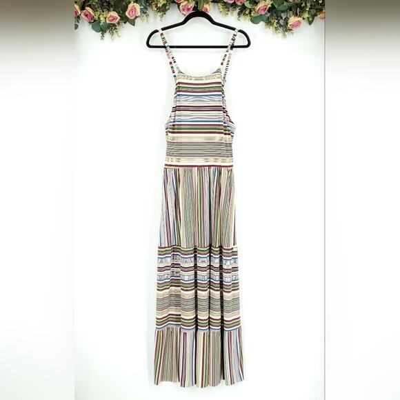 Lane Bryant High Neck Convertible Strap Striped Maxi Dress 18/20 - Picture 1 of 11
